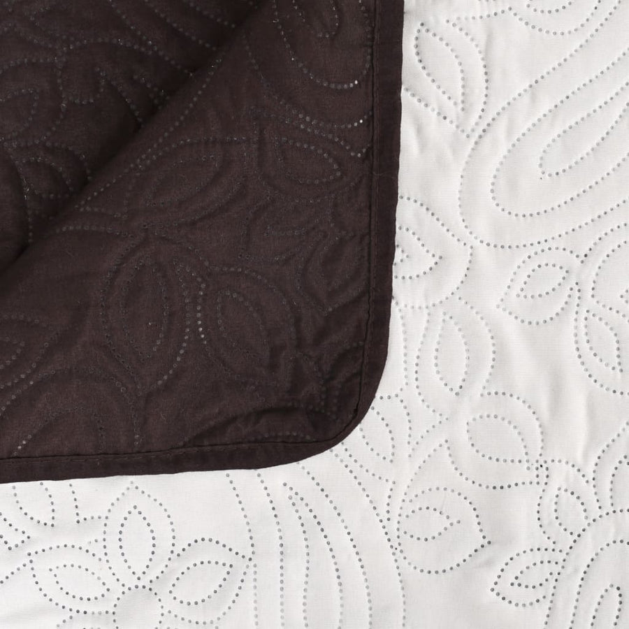 Bedsprei Dubbelzijdig 230X260 Cm Quilt Crème En Bruin