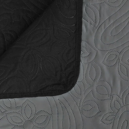 Bedsprei Dubbelzijdig Quilt 170 x 210 cm Grijs en zwart