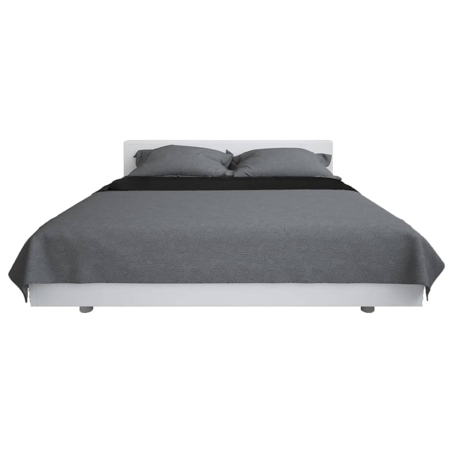 Bedsprei Dubbelzijdig Quilt 230 x 260 cm Grijs en zwart
