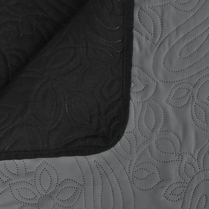 Bedsprei Dubbelzijdig Quilt 230 x 260 cm Grijs en zwart