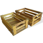 Appelkisten 2 st massief acaciahout 50x32x18 cm