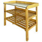 Potting Table with 2 Shelves Solid Acacia Wood and Zinc