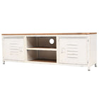 Tv-meubel 120x30x40 cm wit vurenhout staal