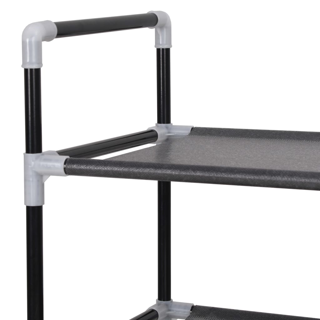 Schoenenrek Met 4 Schappen Metaal En Ongeweven Stof 60 x 29 x 71 cm Zwart