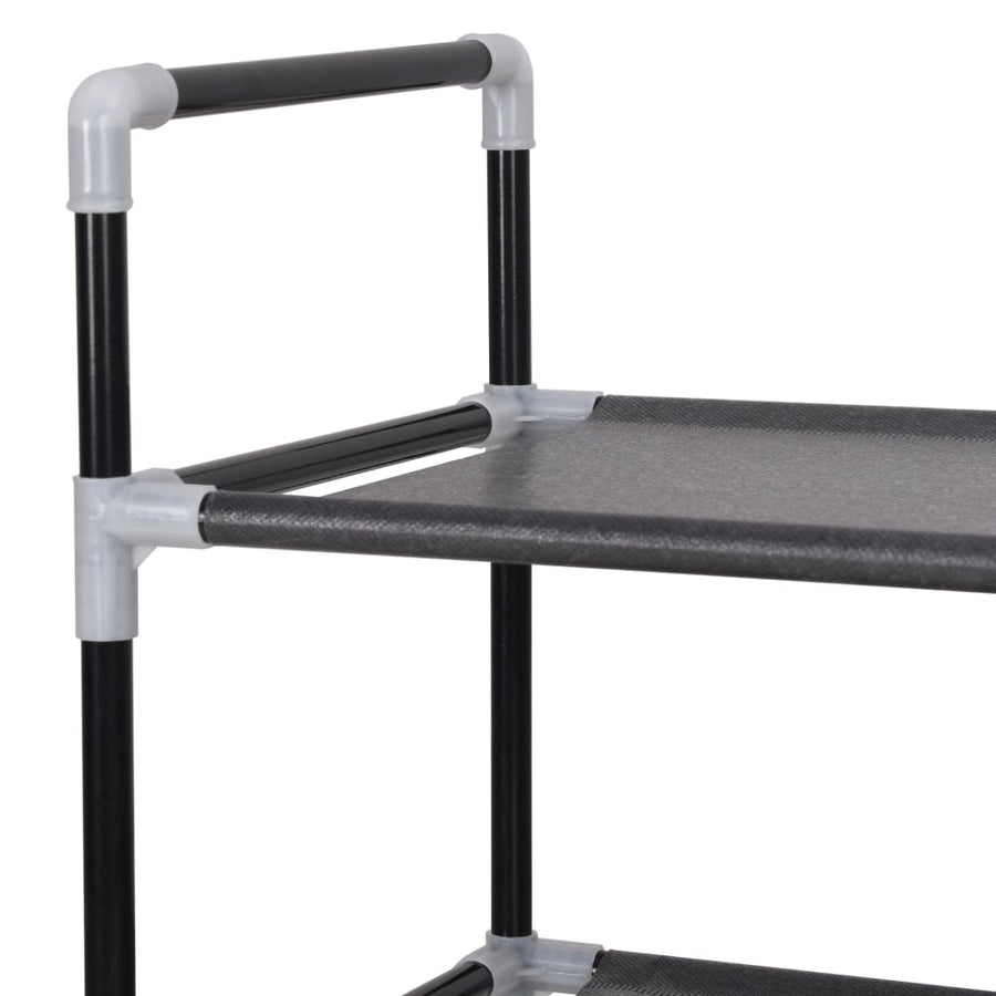Schoenenrek Met 4 Schappen Metaal En Ongeweven Stof 60 x 29 x 71 cm Zwart