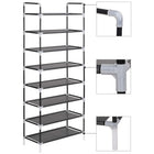 Schoenenrek 8 schappen metaal ongeweven stof zwart 60x28x140 cm