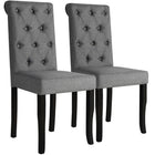 Eetkamerstoelen 2 st donkergrijs stof