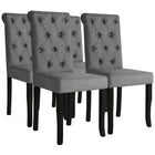 Eetkamerstoelen 4 st donkergrijs stof