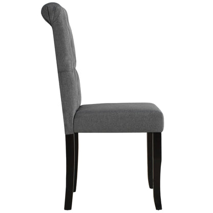 Eetkamerstoelen Stof Donkergrijs