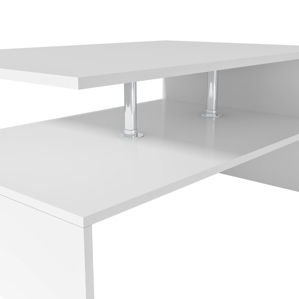 Salontafel 90X59X42 Cm Spaanplaat Wit