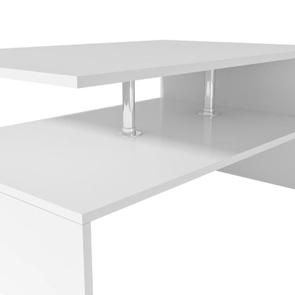 Salontafel 90X59X42 Cm Spaanplaat Wit