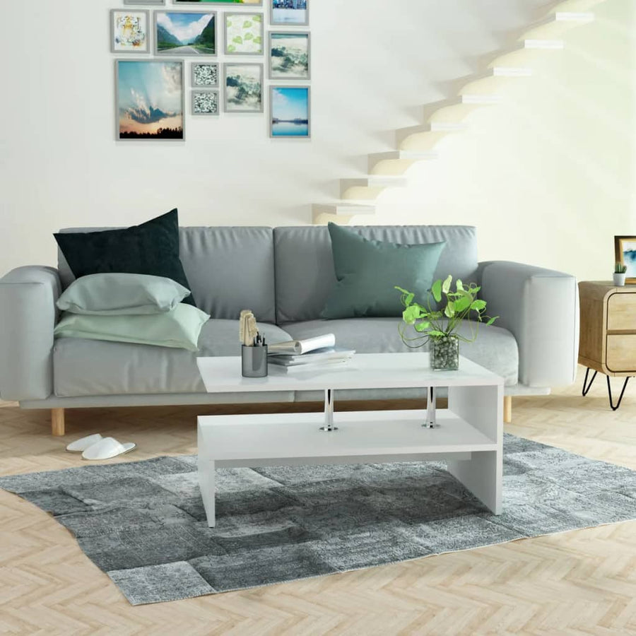 Salontafel 90X59X42 Cm Spaanplaat Wit