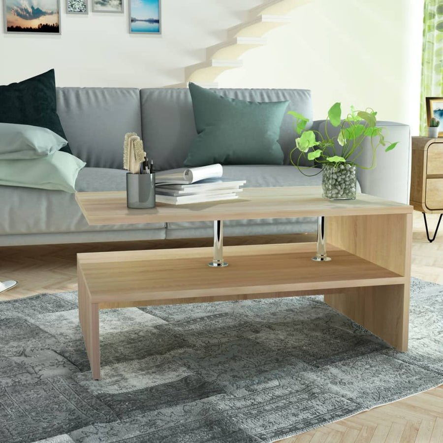 Salontafel 90X59X42 Cm Spaanplaat Eiken