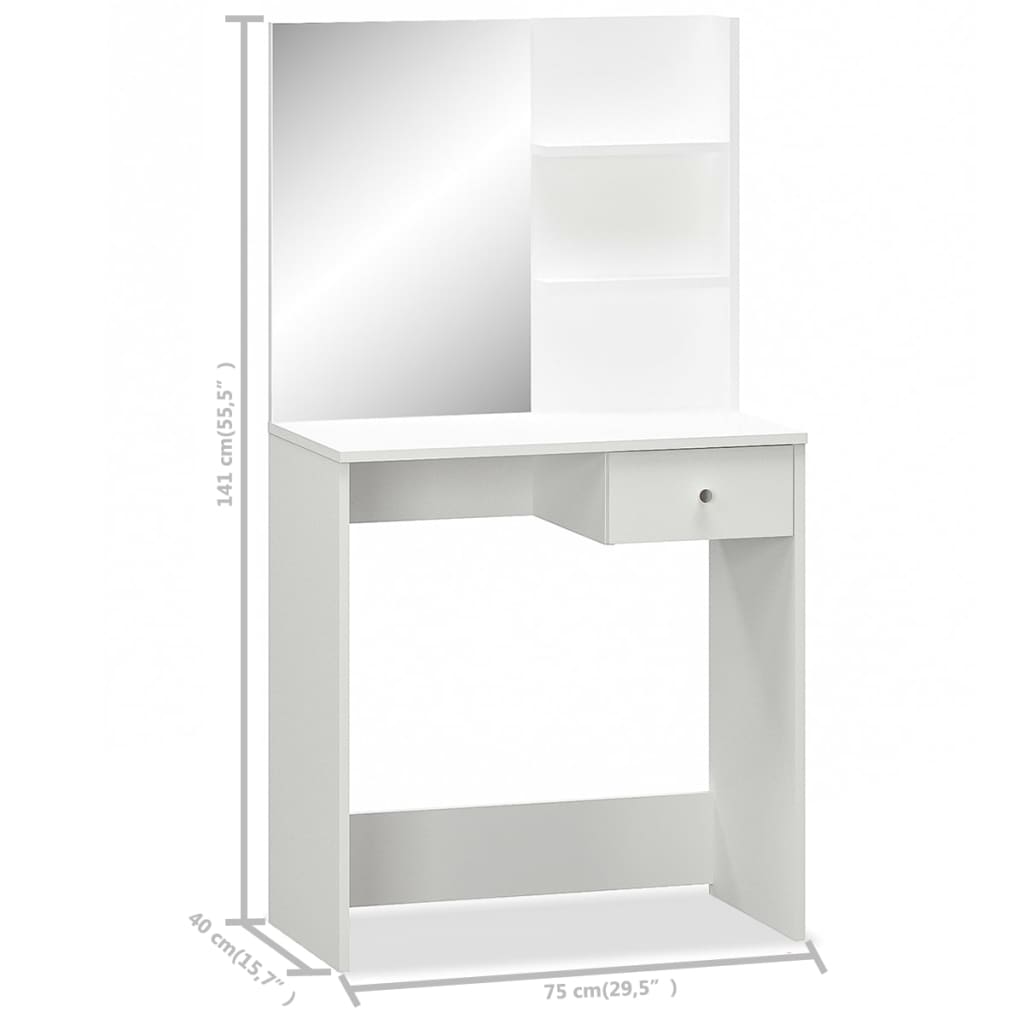 Kaptafel 75X40X4 Cm Spaanplaat Wit