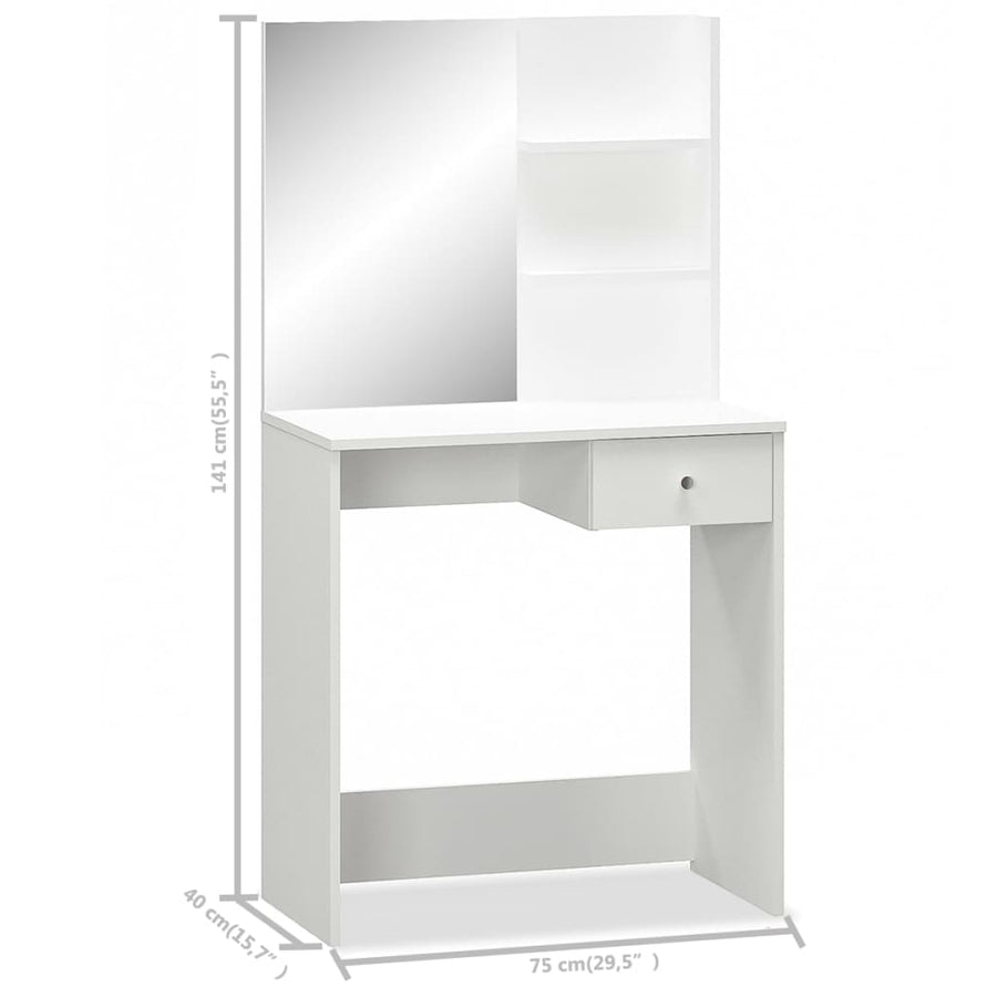 Kaptafel 75X40X4 Cm Spaanplaat Wit