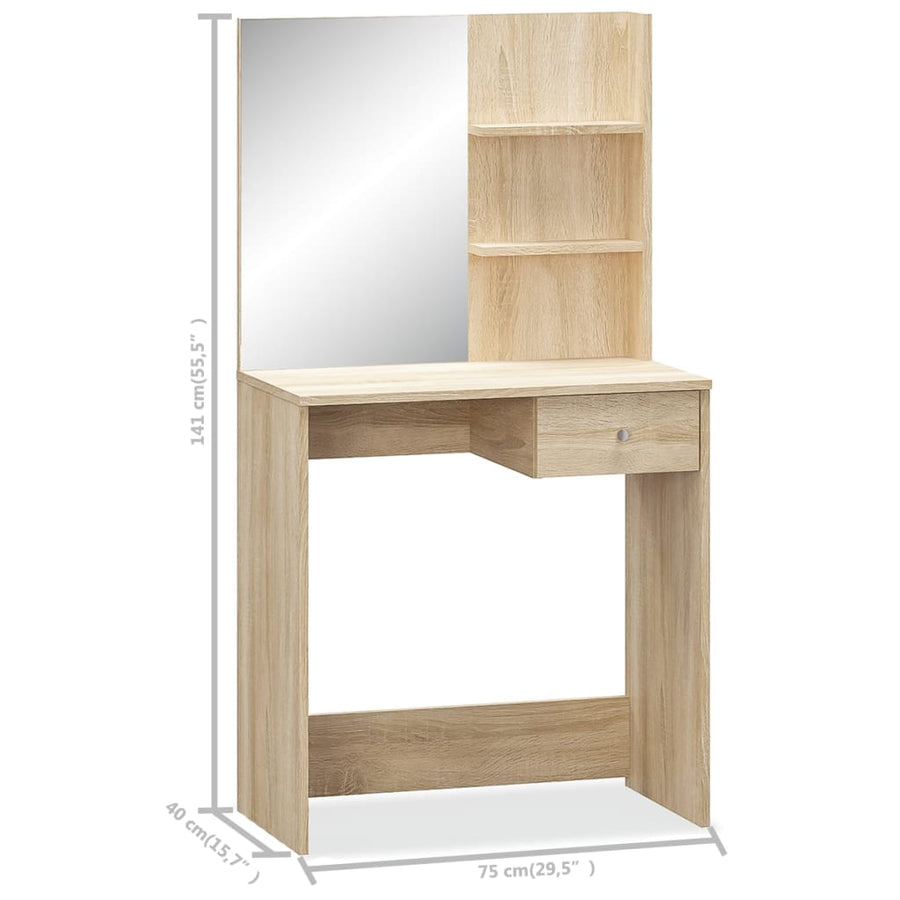 Kaptafel 75X40X4 Cm Spaanplaat Kleur Eiken