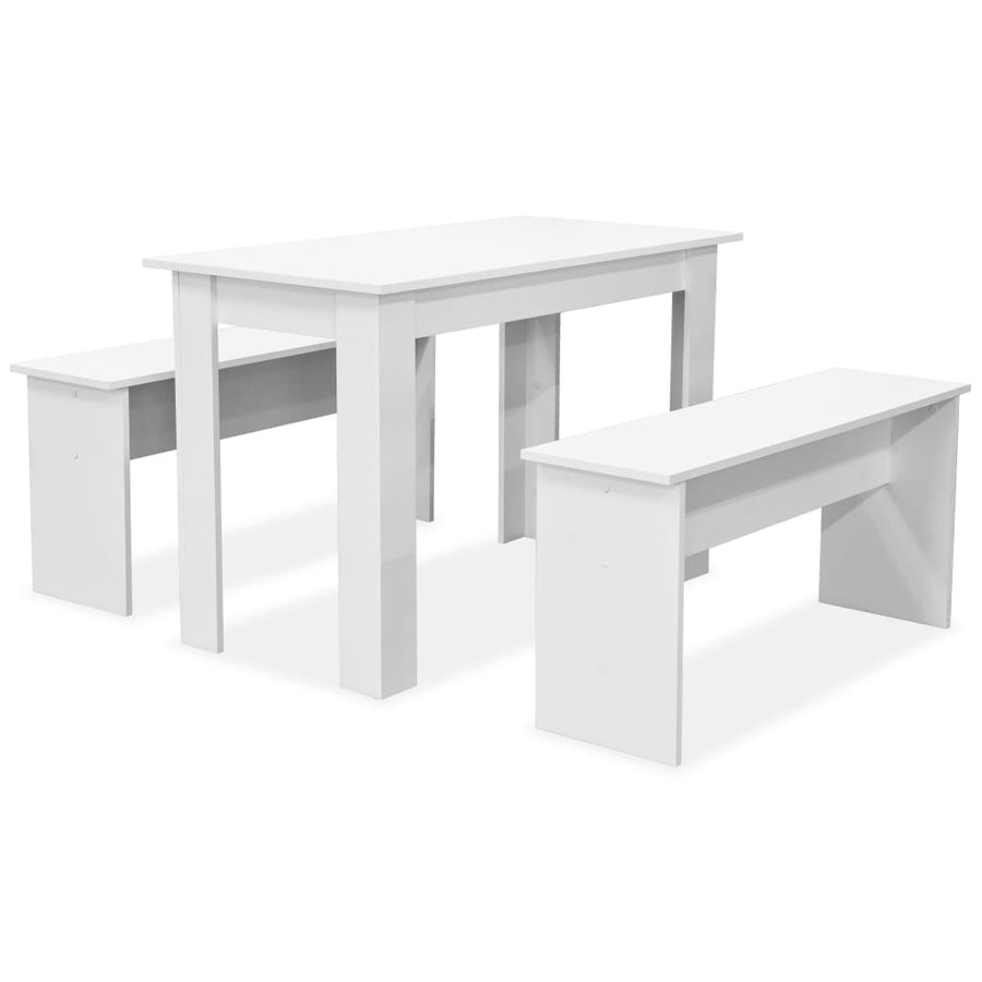 Eettafel En Banken St Spaanplaat Wit