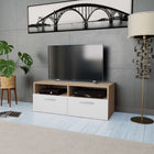 TV stand 95x35x36 cm engineered wood oak and white