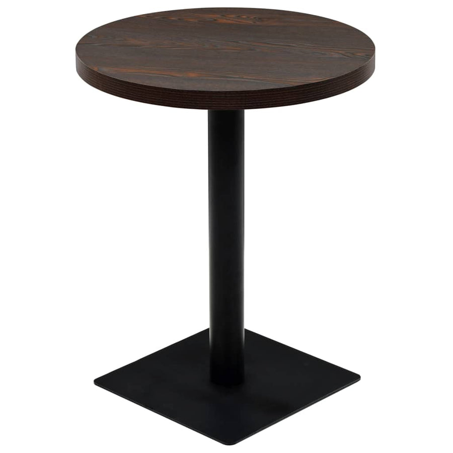 Bistrotafel Rond 60X75 Cm Mdf En Staal Kleur Ø 60 x 75 cm Donker essen