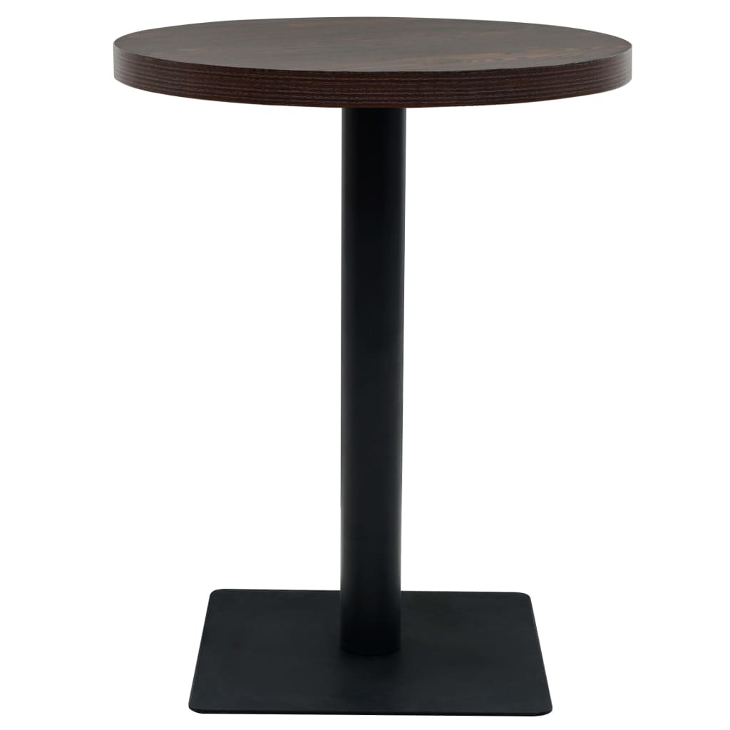 Bistrotafel Rond 60X75 Cm Mdf En Staal Kleur Ø 60 x 75 cm Donker essen