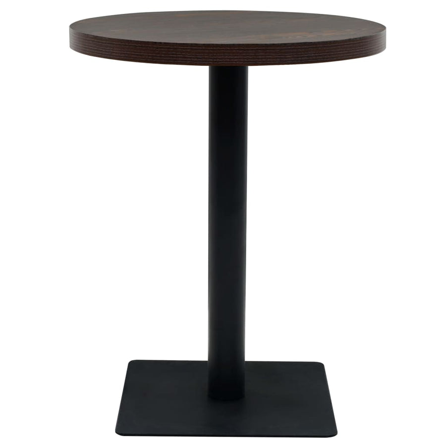 Bistrotafel Rond 60X75 Cm Mdf En Staal Kleur Ø 60 x 75 cm Donker essen