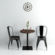 Bistrotafel rond 60x75 cm MDF staal donker essen