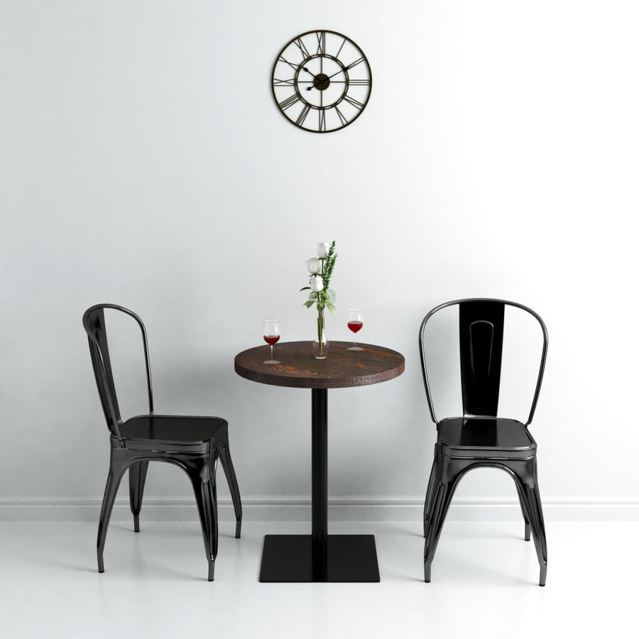 Bistrotafel Rond 60X75 Cm Mdf En Staal Kleur Ø 60 x 75 cm Donker essen