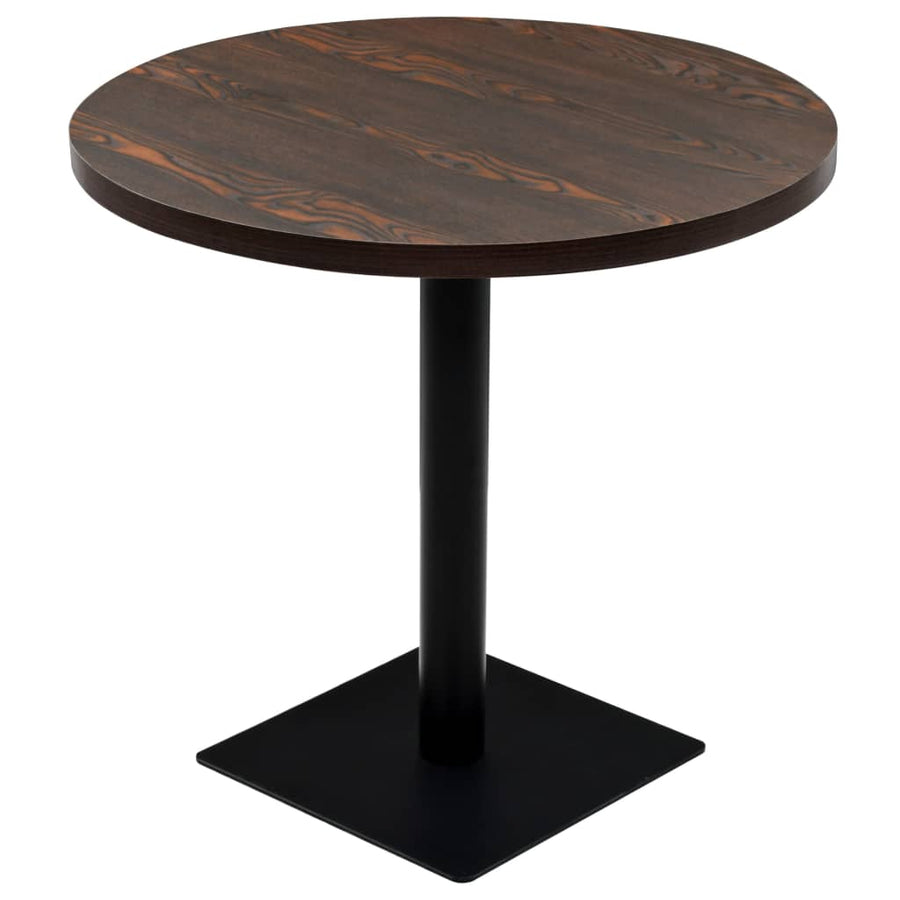 Bistrotafel Rond 80X75 Cm Mdf En Staal Kleur Ø 80 x 75 cm Donker essen