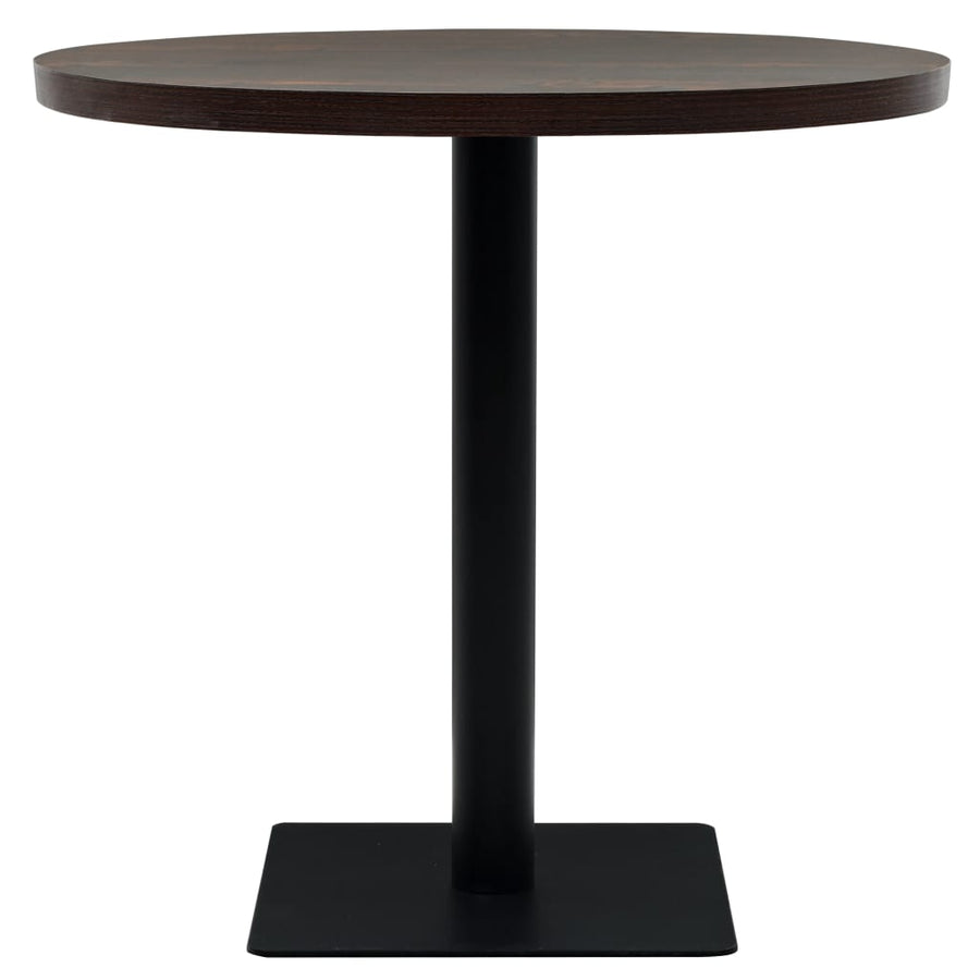 Bistrotafel Rond 80X75 Cm Mdf En Staal Kleur Ø 80 x 75 cm Donker essen