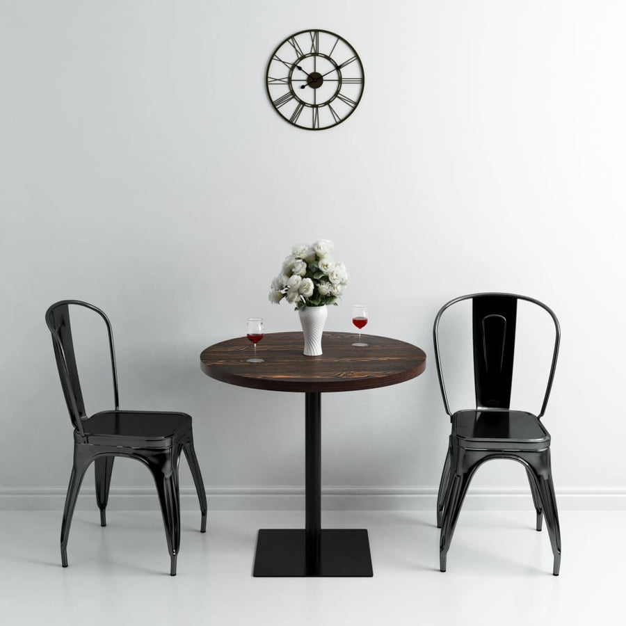 Bistrotafel Rond 80X75 Cm Mdf En Staal Kleur Ø 80 x 75 cm Donker essen