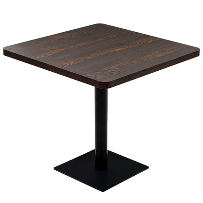 Bistrotafel Vierkant Mdf En Staal Kleur 80 x 80 x 75 cm Donker essen
