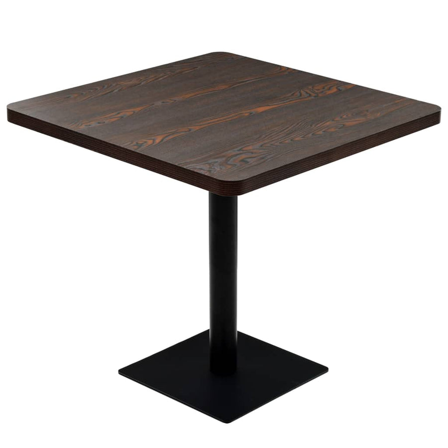 Bistrotafel Vierkant Mdf En Staal Kleur 80 x 80 x 75 cm Donker essen