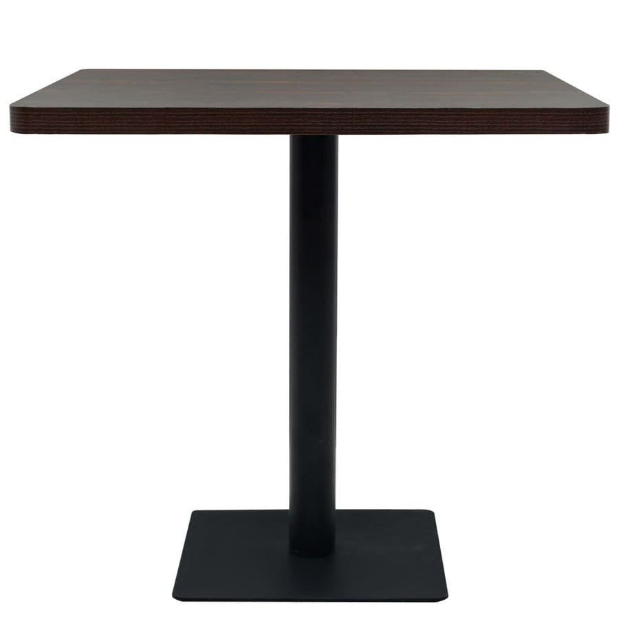 Bistrotafel Vierkant Mdf En Staal Kleur 80 x 80 x 75 cm Donker essen
