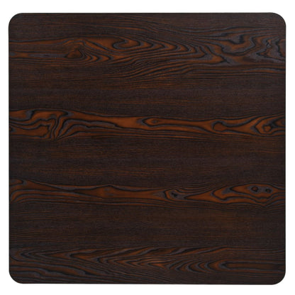 Bistrotafel Vierkant Mdf En Staal Kleur 80 x 80 x 75 cm Donker essen