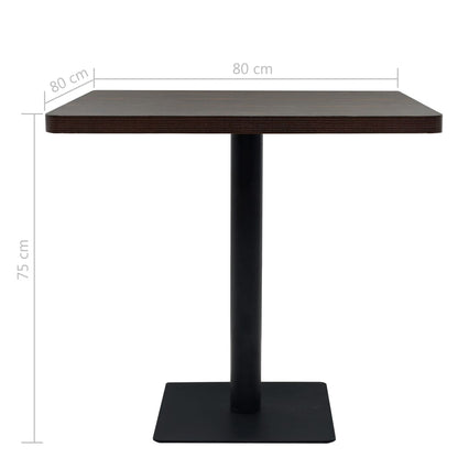 Bistrotafel Vierkant Mdf En Staal Kleur 80 x 80 x 75 cm Donker essen