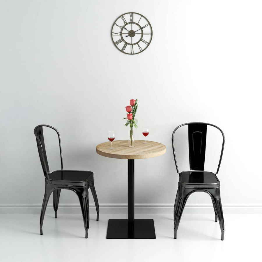 Bistrotafel Rond 60X75 Cm Mdf En Staal Kleur Ø 60 x 75 cm Eiken
