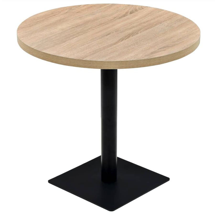 Bistrotafel Rond 80X75 Cm Mdf En Staal Kleur Ø 80 x 75 cm Eiken
