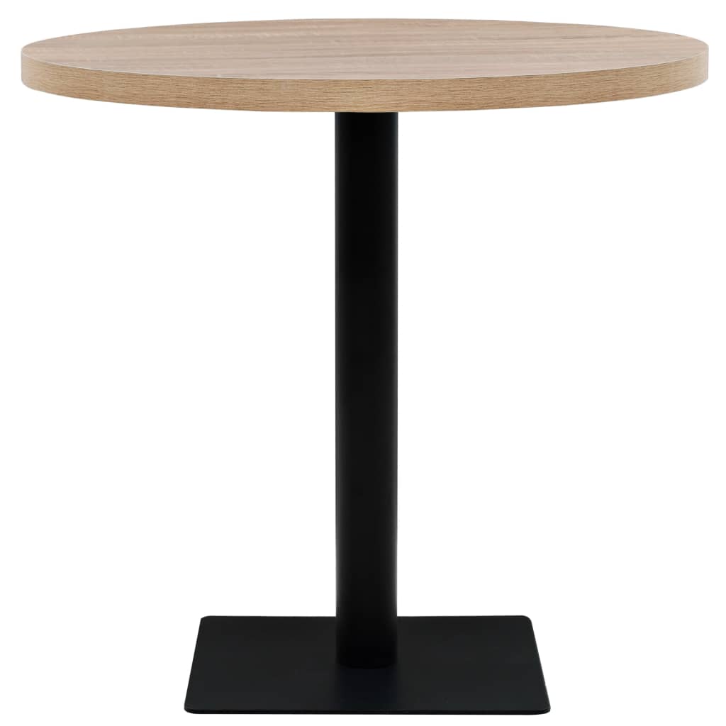 Bistrotafel Rond 80X75 Cm Mdf En Staal Kleur Ø 80 x 75 cm Eiken