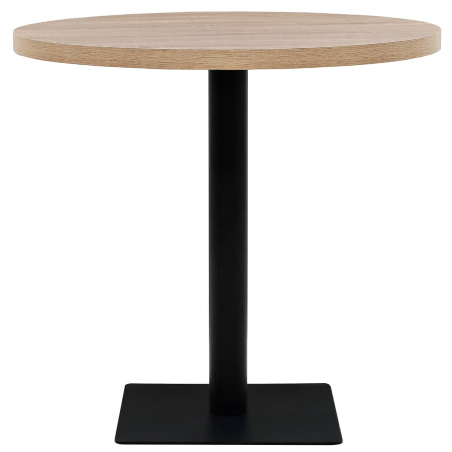 Bistrotafel Rond 80X75 Cm Mdf En Staal Kleur Ø 80 x 75 cm Eiken