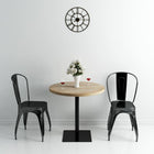 Bistrotafel rond 80x75 cm MDF staal eikenkleur