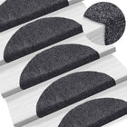 Stair Mats Self-Adhesive 15 pcs 56x17x3 cm Dark Grey Semi-Circular