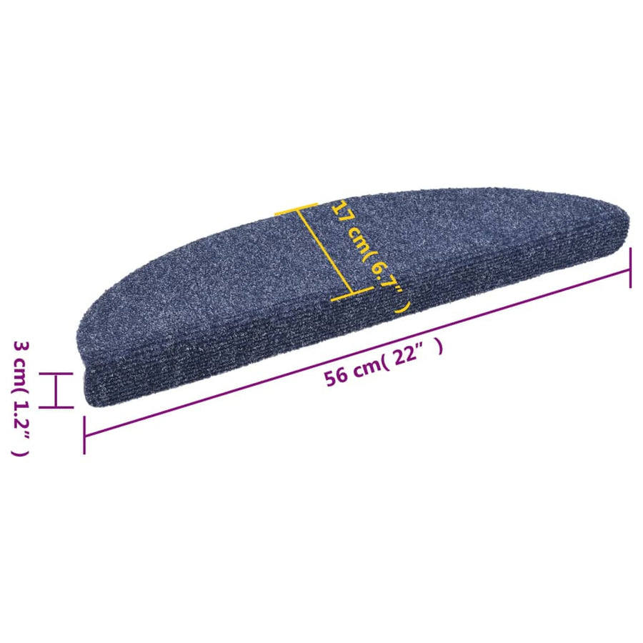 Trapmat Zelfklevend Naaldvilt St 15 56 x 17 x 3 cm Blauw