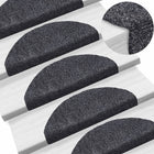 Stair Mats Self-Adhesive 15 pieces 65x21x4 cm Dark Grey Half Round Large