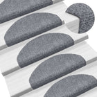 Stair Mats Self-Adhesive 15 pieces 65x21x4 cm Light Grey Semi-Circular Large