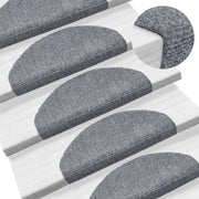 Trapmatten 15 stuks 65x21x4 cm lichtgrijs zelfklevend
