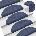 Stair Mats Self-Adhesive 15 pieces 65x21x4 cm Blue Half-Round Large