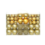 Kerstballen set 100 stuks 3/4/6 cm goud kunststof