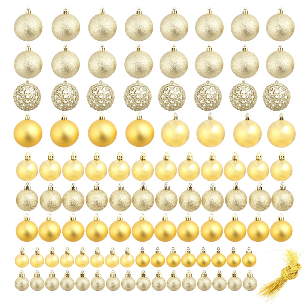 -Delige Kerstballenset 3/4/6 Cm Kleurig Goud