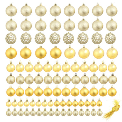 -Delige Kerstballenset 3/4/6 Cm Kleurig Goud