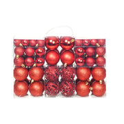 Kerstballenset 100 stuks 3/4/6 cm rood kunststof